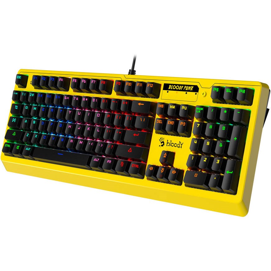 Bloody Keyboard B810RC Light Strike RGB Animation Gaming Punk Yellow Bloody Keyboard B810RC Light Strike RGB Animation Gaming Punk Yellow